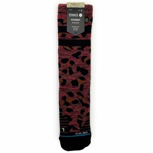 Stance Spirit Animal Performance Hiking Crew Socks Mens Large 9-13 Leopard Print